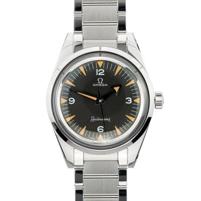 Front view of Omega Seamaster Railmaster "The 1957 Trilogy" - New/Mint condition luxury timepiece Omega Seamaster Railmaster "The 1957 Trilogy" 220.10.38.20.01.002 - New/Mint condition, 2023