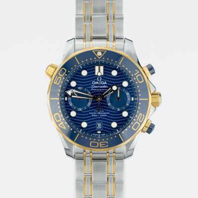 Omega Seamaster Diver 300M Chronograph Master Chronometer in Gold & Steel 210.20.44.51.03.001 - Very Good condition, 2020