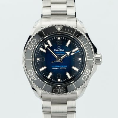 Front view of Omega Seamaster Planet Ocean Ultra Deep Blue - New/Mint condition luxury timepiece Omega Seamaster Planet Ocean Ultra Deep Blue 215.30.46.21.03.001 - New/Mint condition, 2023