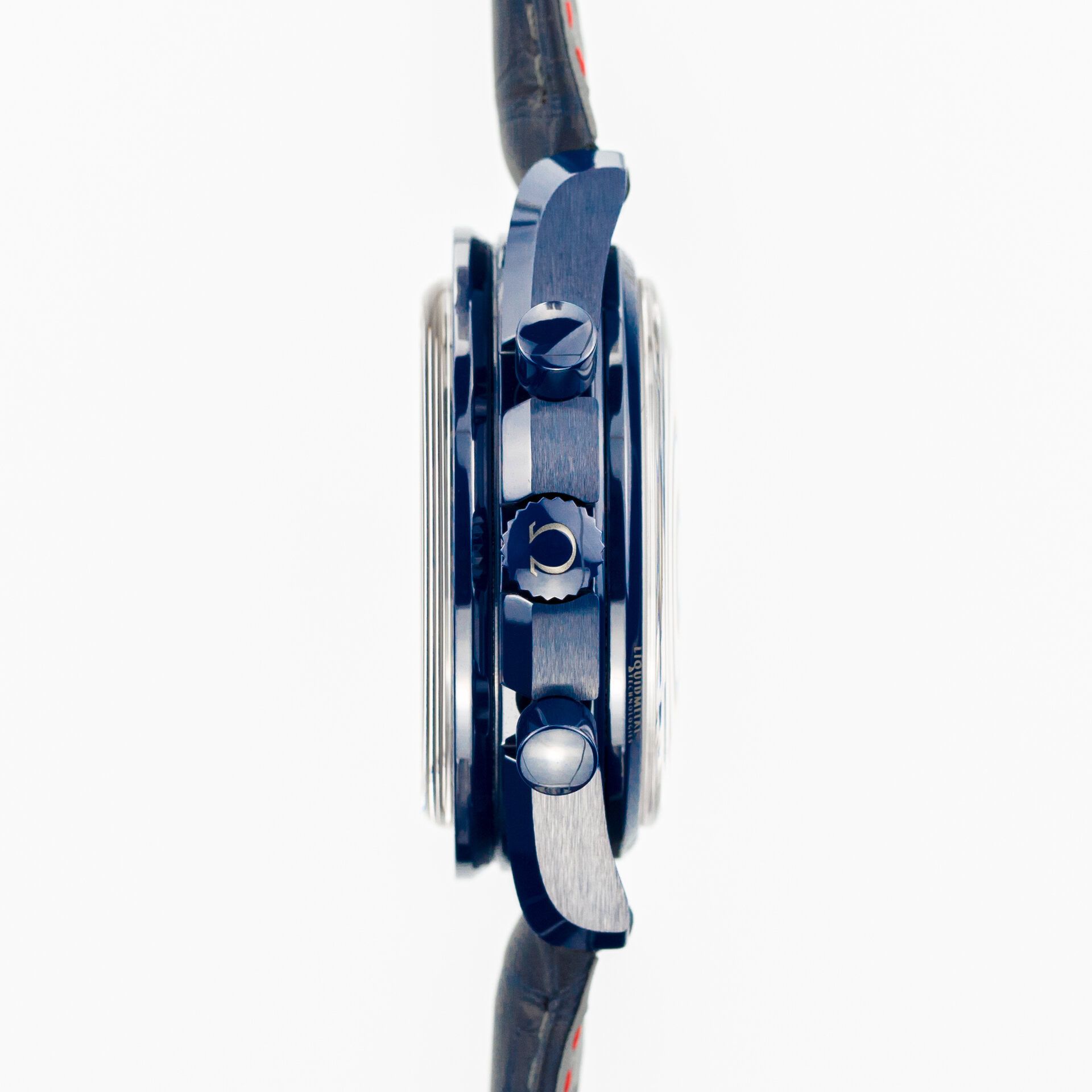 Omega Speedmaster Blue Side of the Moon Chronograph 304.93.44.52.03.001 ceramic Blue 2019 - Right side view