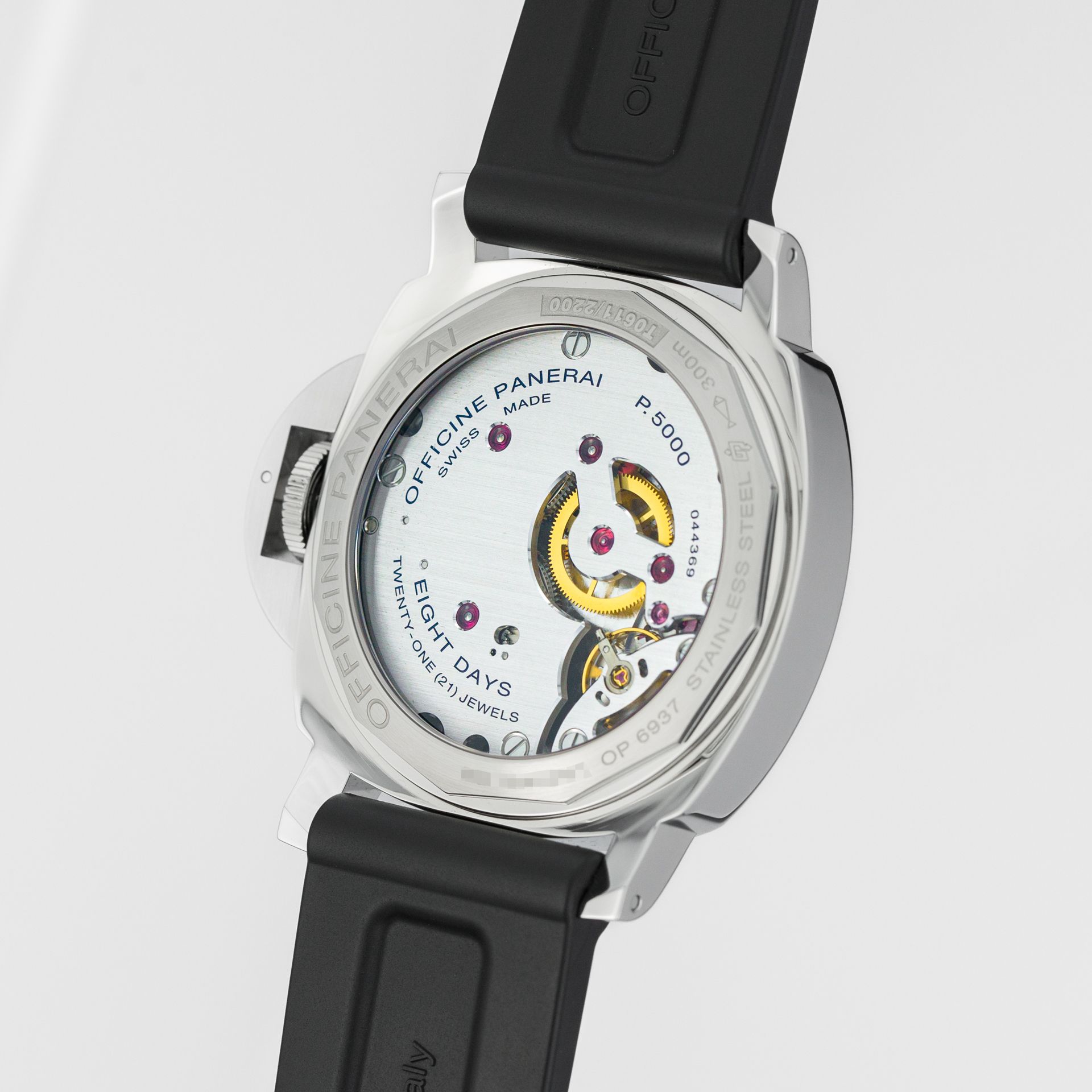 Panerai Luminor Marina 1950 8 Days PAM00510 steel Black 2017 - Diagonal back view