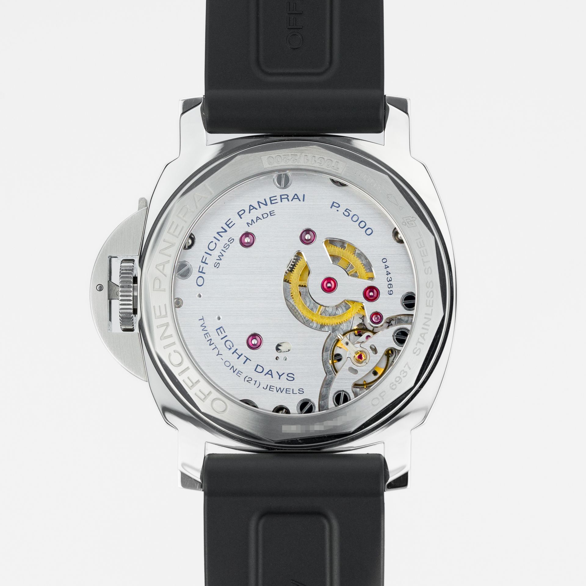 Panerai Luminor Marina 1950 8 Days PAM00510 steel Black 2017 - Back view