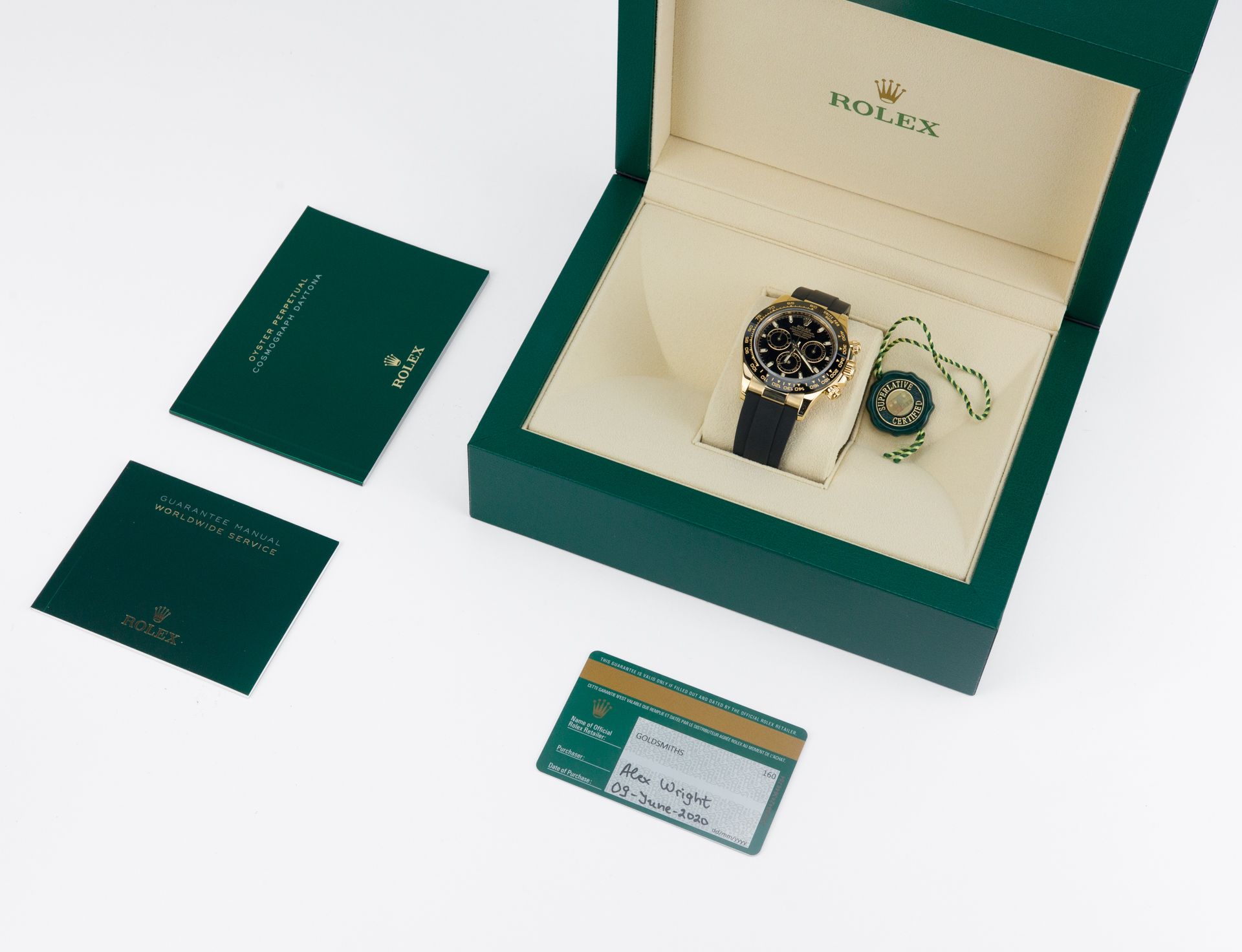 Rolex Daytona Cosmograph in Yellow Gold with Oysterflex 116518LN yellow gold Black 2020 - Complete set