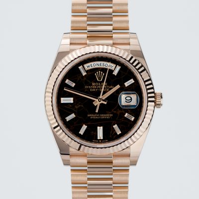 Rolex Day-Date 40 Rose Gold x Eisenkiesel dial 228235 - New/Mint condition, 2023