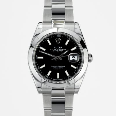 Rolex Datejust 41 with Black dial and Smooth bezel 126300 - New/Mint condition, 2022