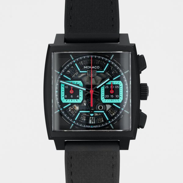 TAG Heuer Monaco Chronograph Skeleton - Turquoise Accent & DLC titanium
