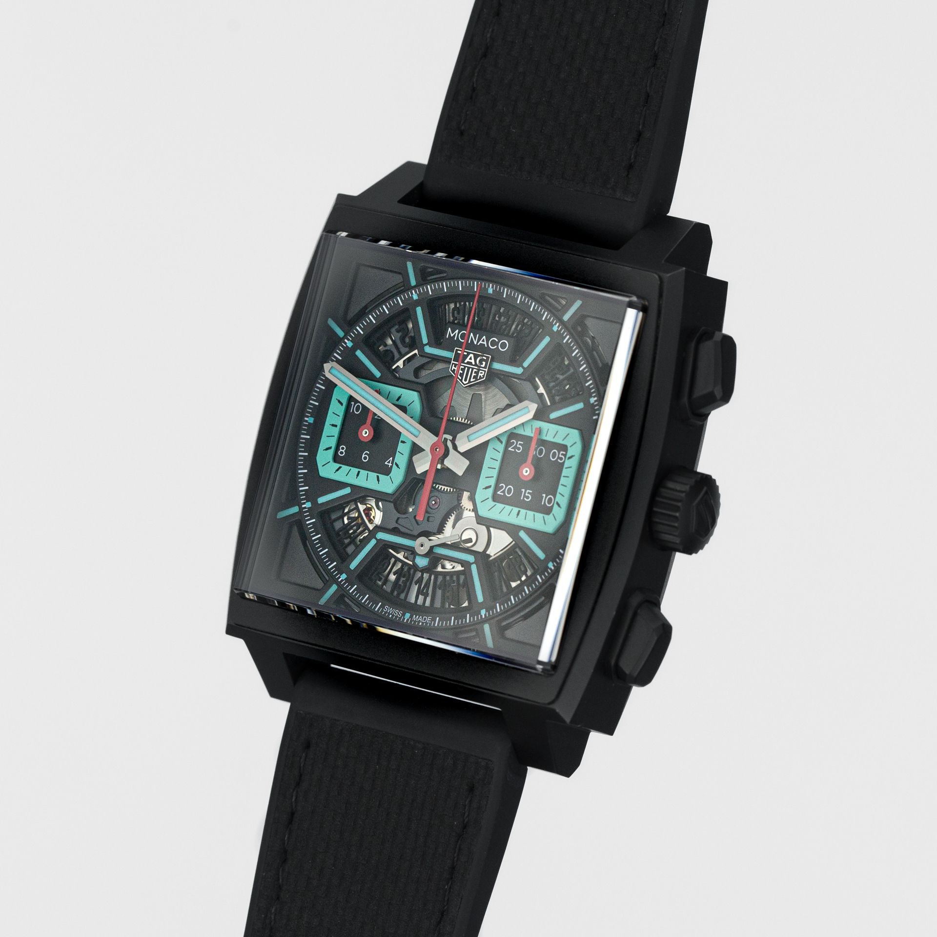 Monaco Chronograph Skeleton - Turquoise Accent & DLC titanium - Image 3