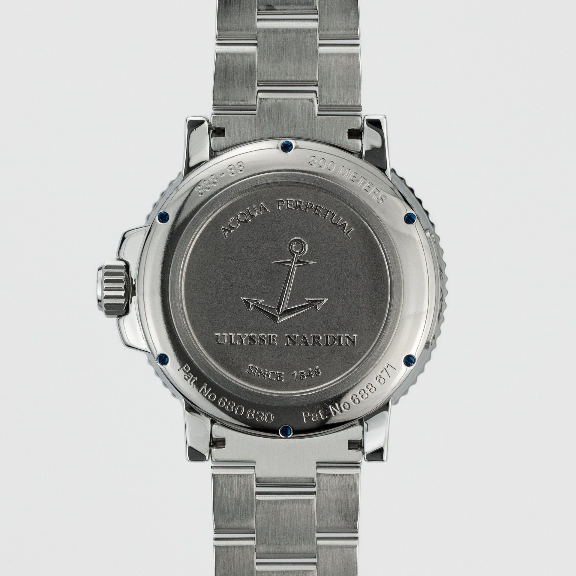 Ulysse Nardin Maxi Marine Acqua Perpetual 333-55-7/91 steel Champagne 2000 - Back view