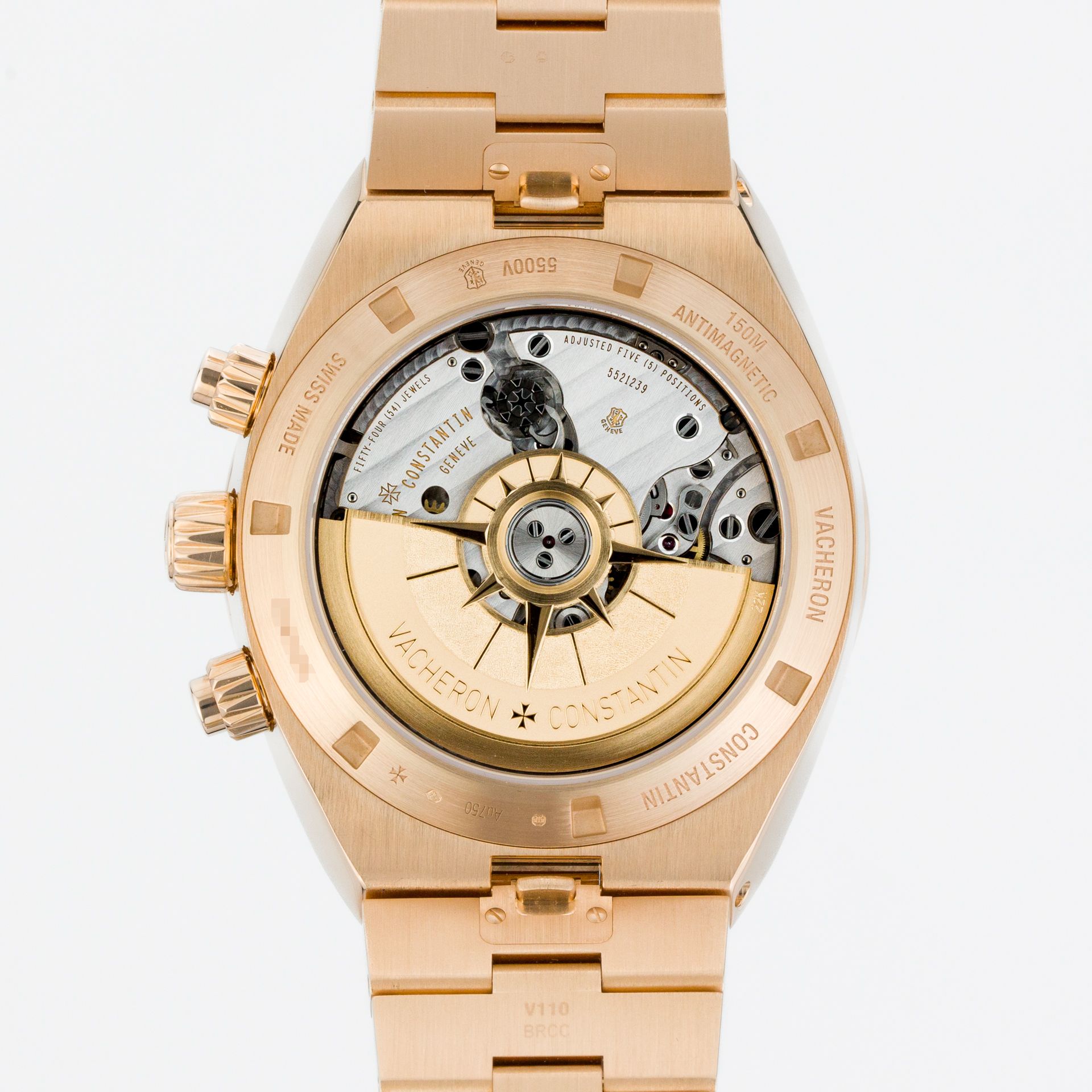 Vacheron Constantin Overseas Chronograph - Full Rose Gold (on bracelet) 5500V/000R-B074 rose gold Silver 2022 - Back view